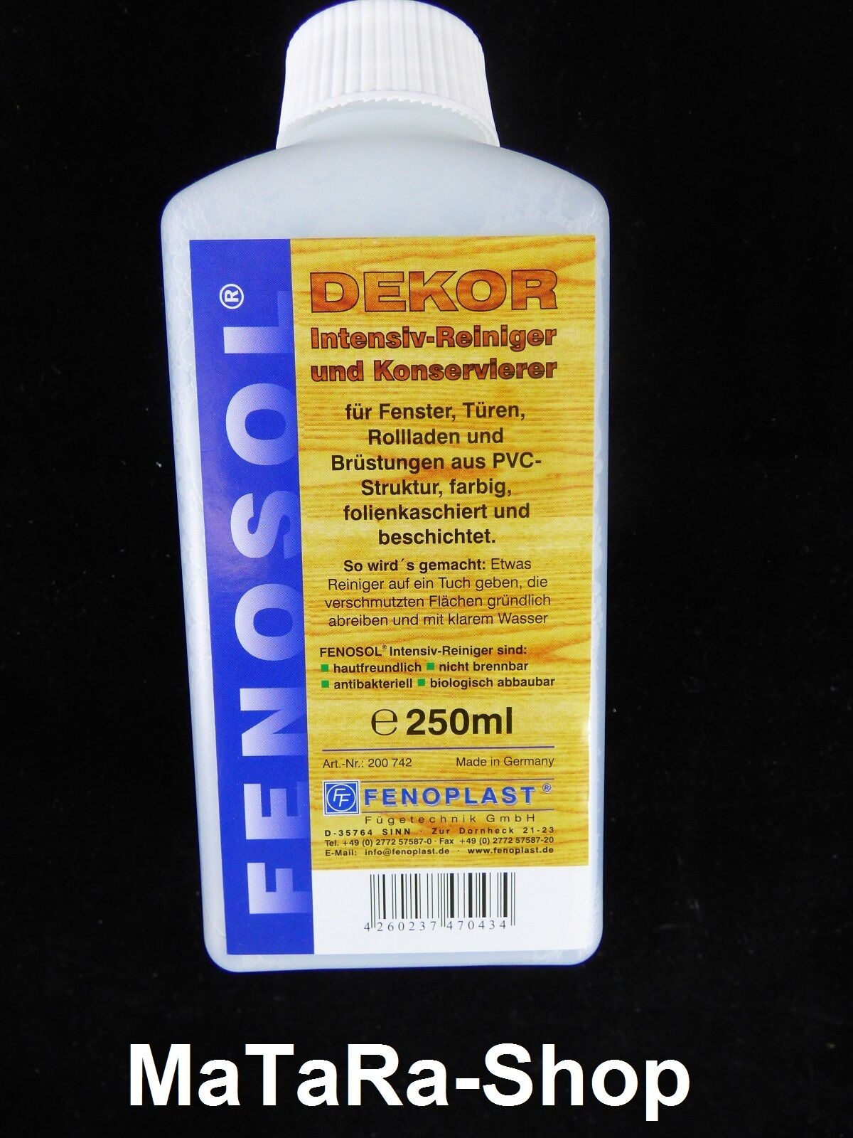 "15,96€/l" Fenosol Intensiv Reiniger für DEKOR Kunststoff Fenster Türen Renolit 500ml "15,96€/l" Fenosol Intensiv Reiniger für DEKOR Kunststoff Fenster Türen Renolit 500ml